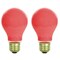 2Pk - Sunlite 25w A19 120v E26 Medium Base Ceramic Red Colored Light Bulb